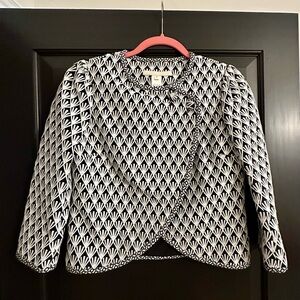 Troubadour Black and White Jacquard Patterned Jacket - size 4